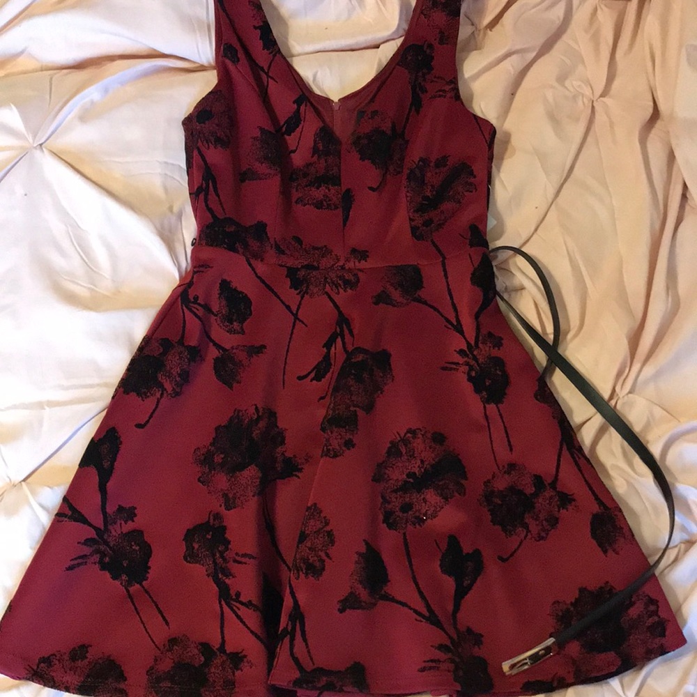 burgandy/black dress